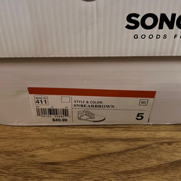 Sonoma-SN BEAR BROWN Lace-Up High-top dress shoes- brown tan trim/laces boys5 NW - Picture 8 of 9